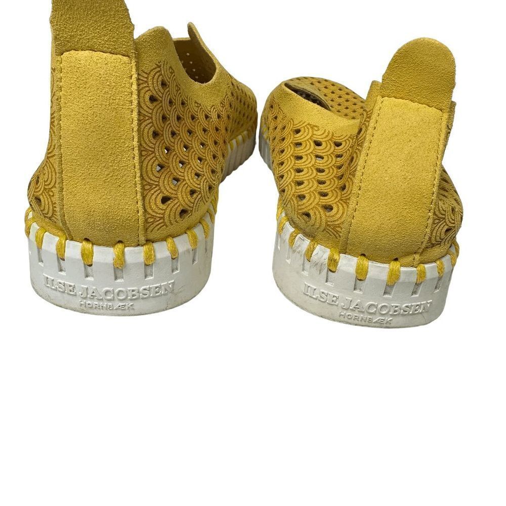 Ilse Jacobsen tulip laser cut yellow shoe womens 39 8.5 9 golden rod - Picture 2 of 9